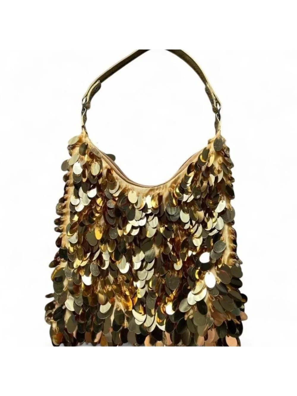 Y2K Gold Sequin Hobo Shoulder Bag Party Bling 2000s Coquette Girlhoodcore Dainty